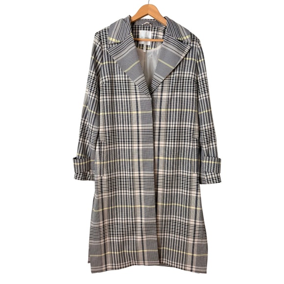 Anthropologie Avec Les Filles Long Lined Plaid Trench Coat Outerwear, Medium - Picture 3 of 16